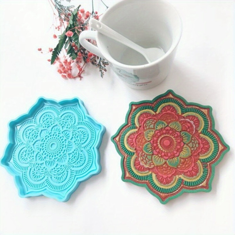 Resin Craft Ideas - Mandala Coaster Silicone Mold Round Tray