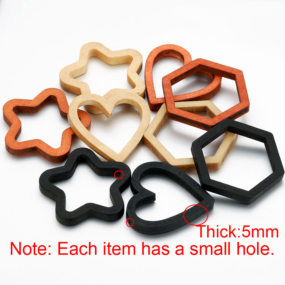 10pcs Wood Heart Square Silico - Crafting Resin ulasan dan harga