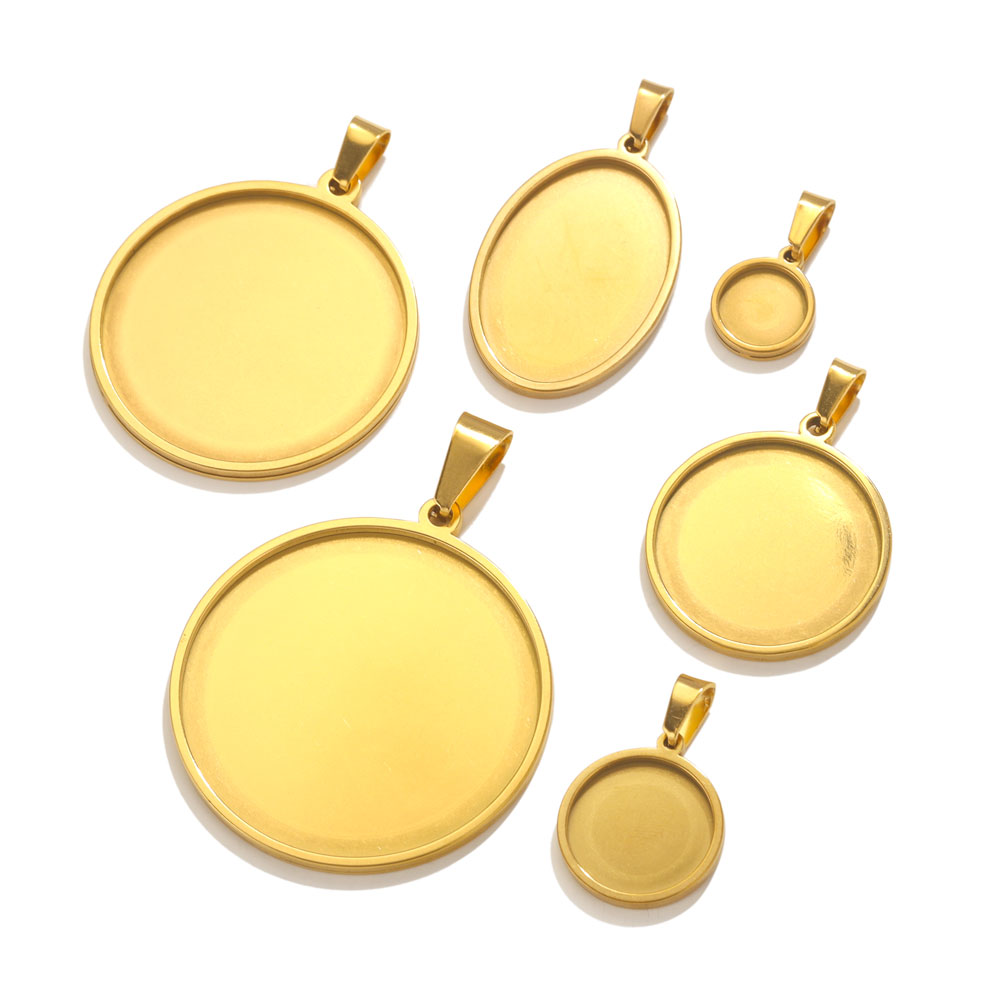 5pcs Stainless Steel Pendant C - Bezels Set Pendant ulasan dan harga