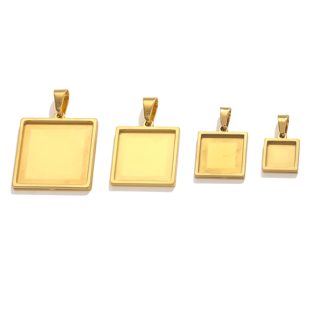 5pcs Stainless Steel Pendant C - Bezels Set Pendant ulasan dan harga