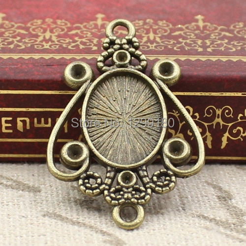 50pcs/lot Alloy Bronze Tone Ca - Bezels Set Pendant ulasan dan harga