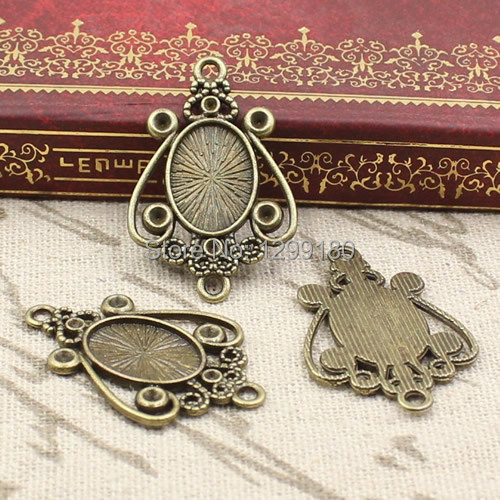 50pcs/lot Alloy Bronze Tone Ca - Bezels Set Pendant ulasan dan harga