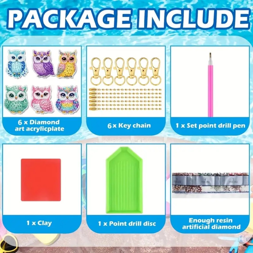 6-piece/set DIY Diamond Keycha - Resin Craft Ideas ulasan dan harga