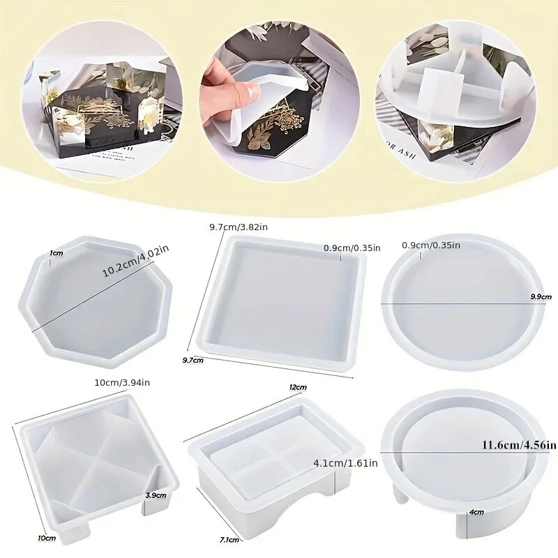 Coaster Resin Molds Set Includ - Gold Foil Flakes ulasan dan harga