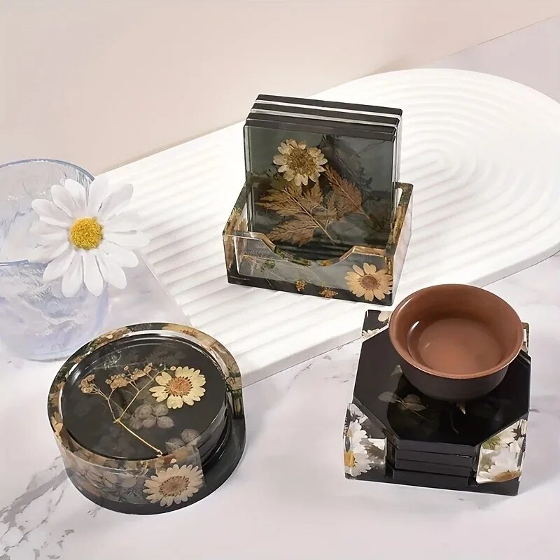 Coaster Resin Molds Set Includ - Gold Foil Flakes ulasan dan harga