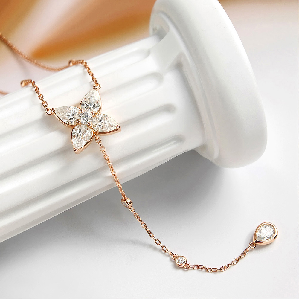 Bezel Set All Moissanite Penda - Bezels Set Pendant ulasan dan harga