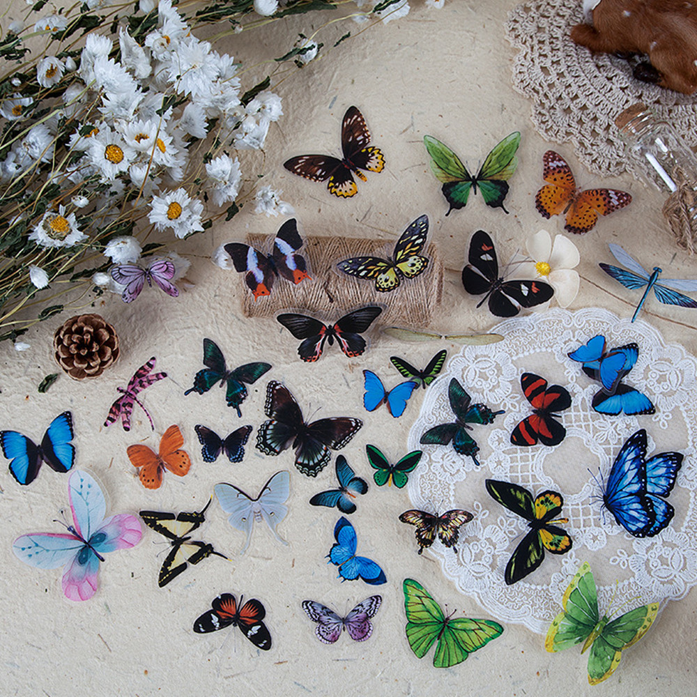 40Pcs/Bag Butterfly Stickers P - Resin Craft Ideas ulasan dan harga